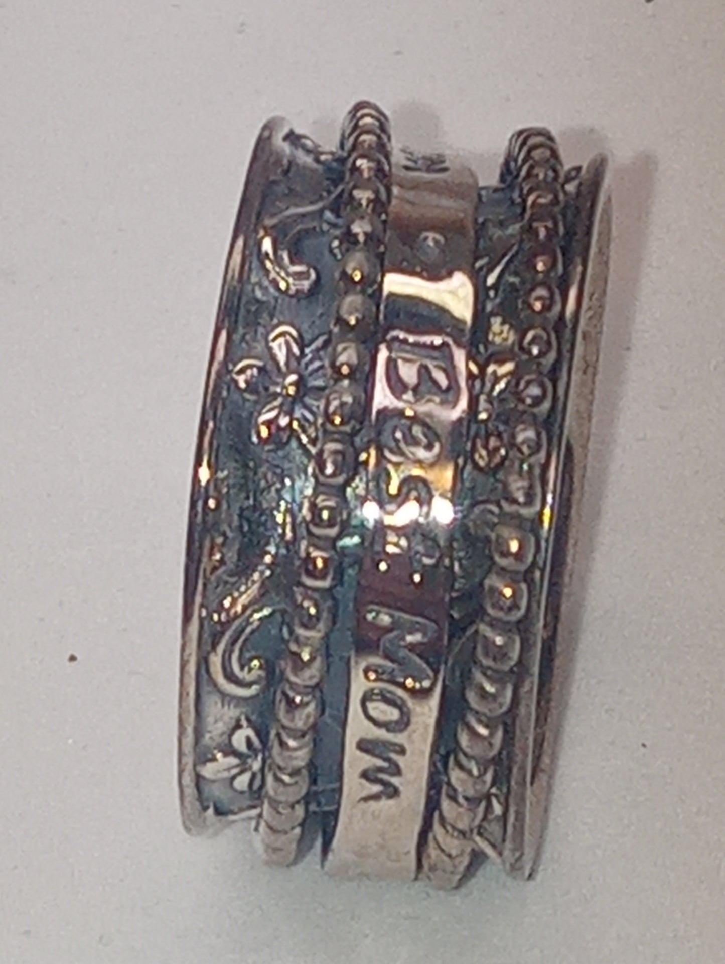 ring sterling silver spinner anxiety "BEST MOM"