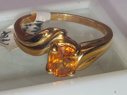 ring garnet spessartite mandarin oval 14k yellow gold