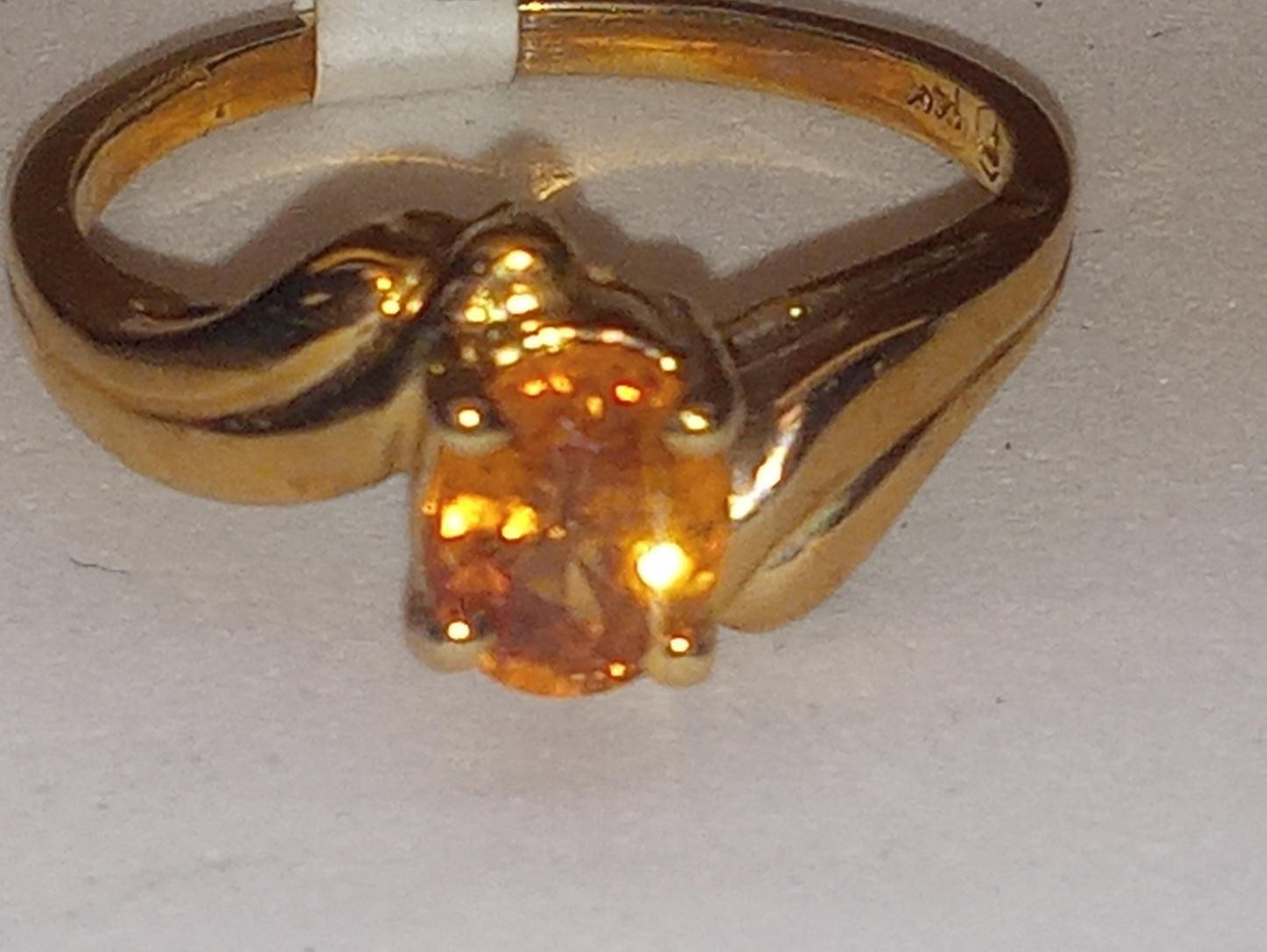 ring garnet spessartite mandarin oval 14k yellow gold