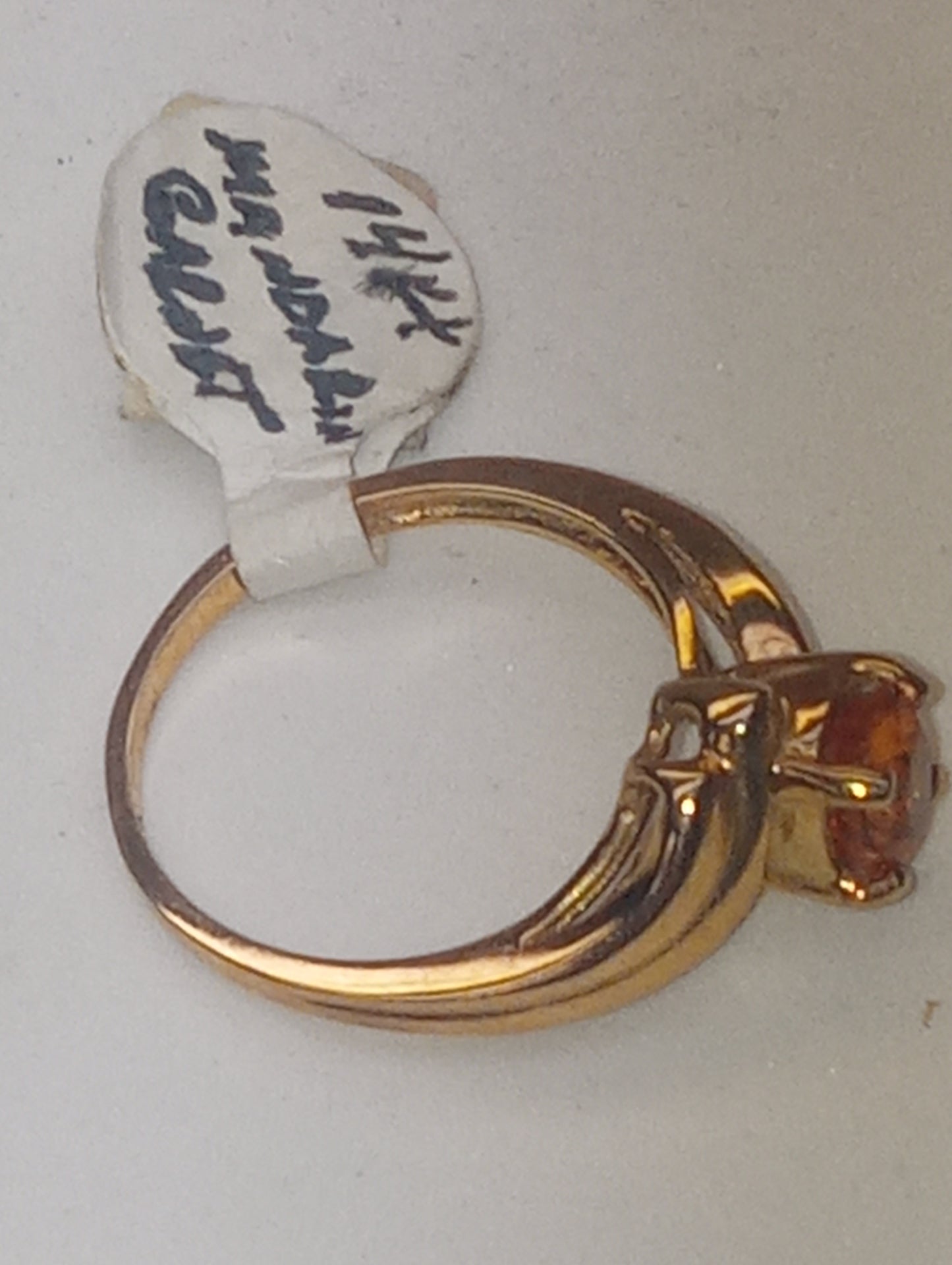 ring garnet spessartite mandarin orange oval  14k yellow gold