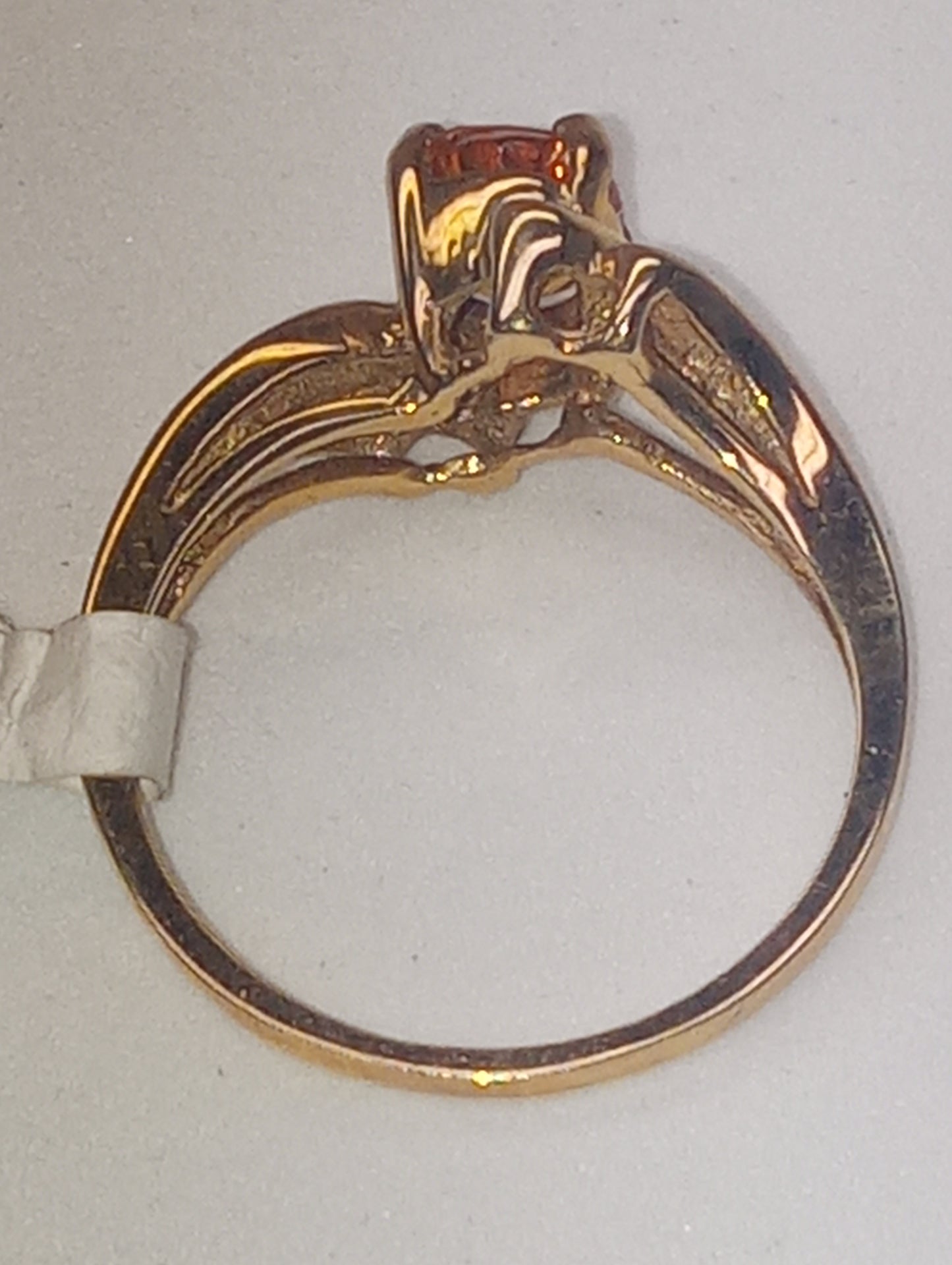 ring garnet spessartite mandarin orange oval  14k yellow gold