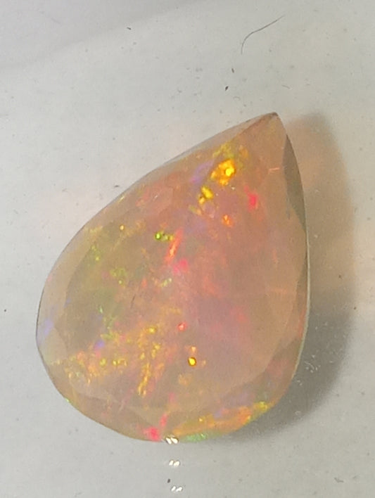 opal gemstone Ethiopian pear shape faceted 14x10mm