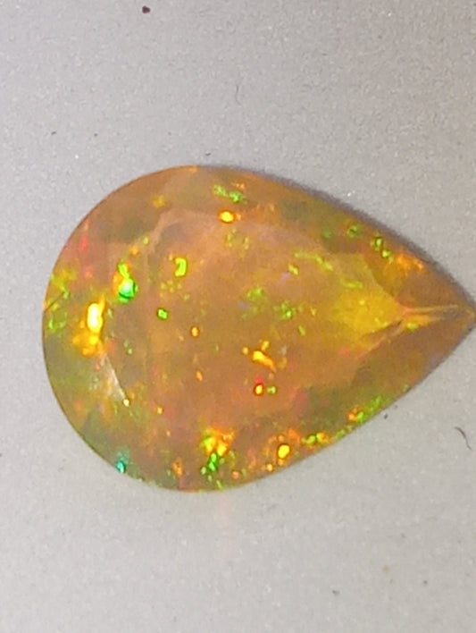 opal gemstone Ethiopian pear shape faceted, 12mmx9mm