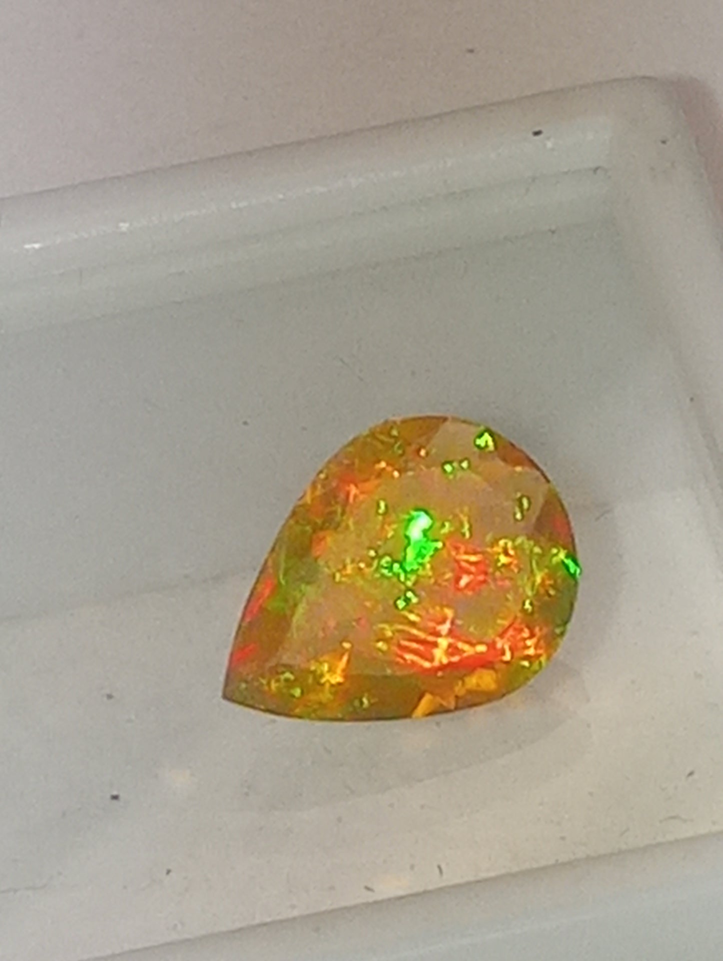 opal gemstone Ethiopian pear shape faceted, 12mmx9mm