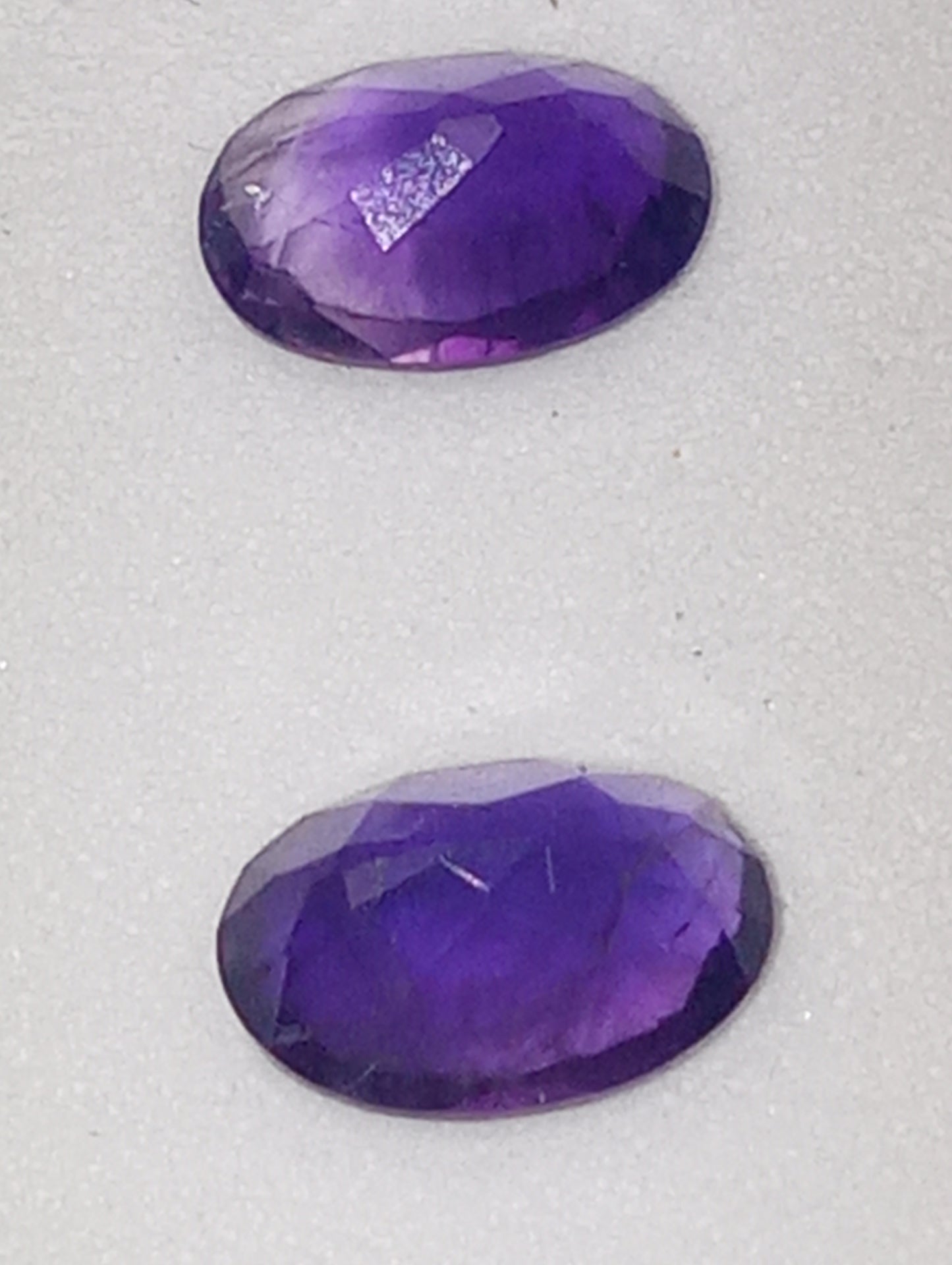 amethyst gemstone dark 7mmx5mm ovals 2 stones, 1.23ctw