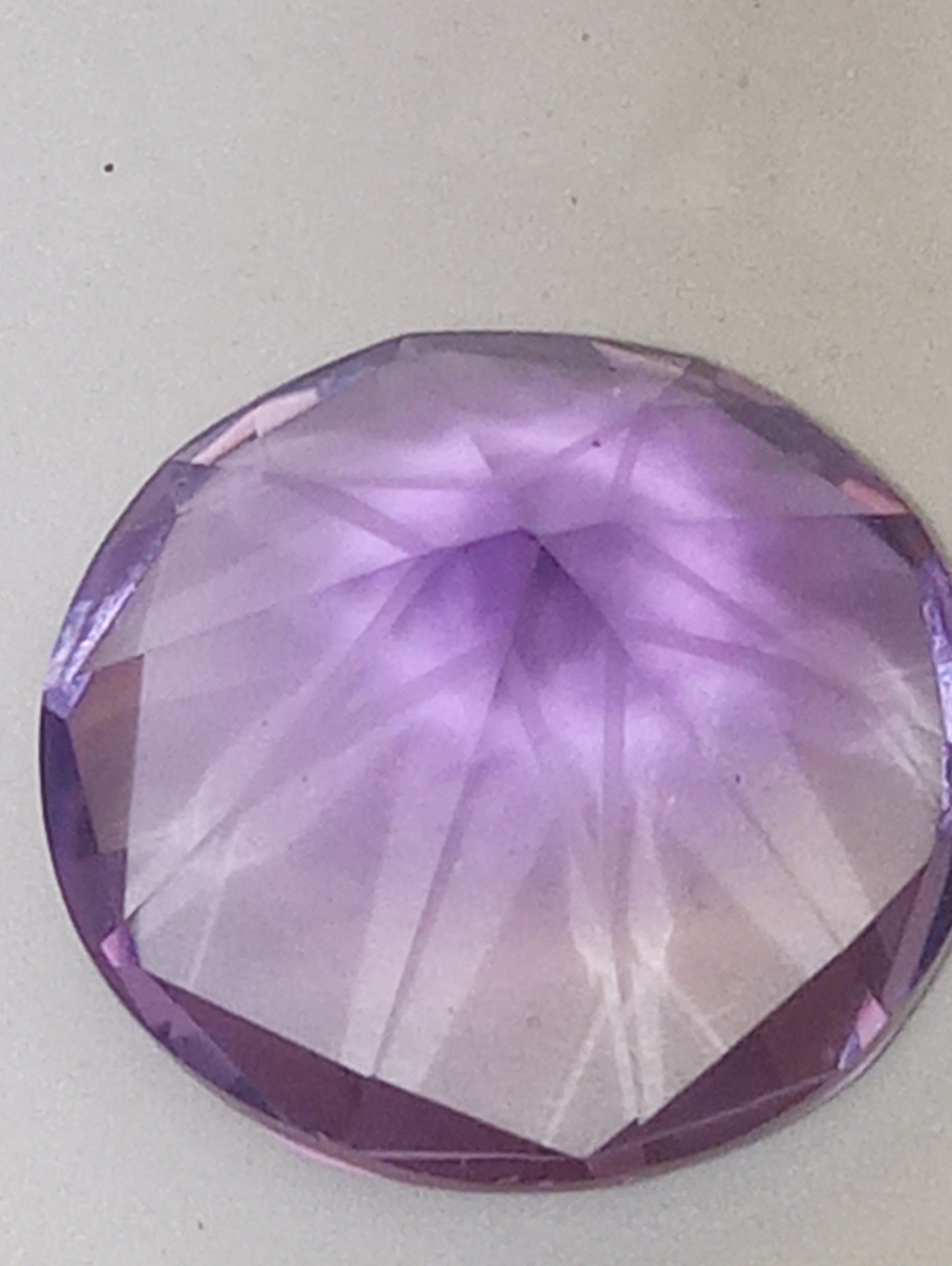 amethyst gemstone Texas star cut round , 32.29ct