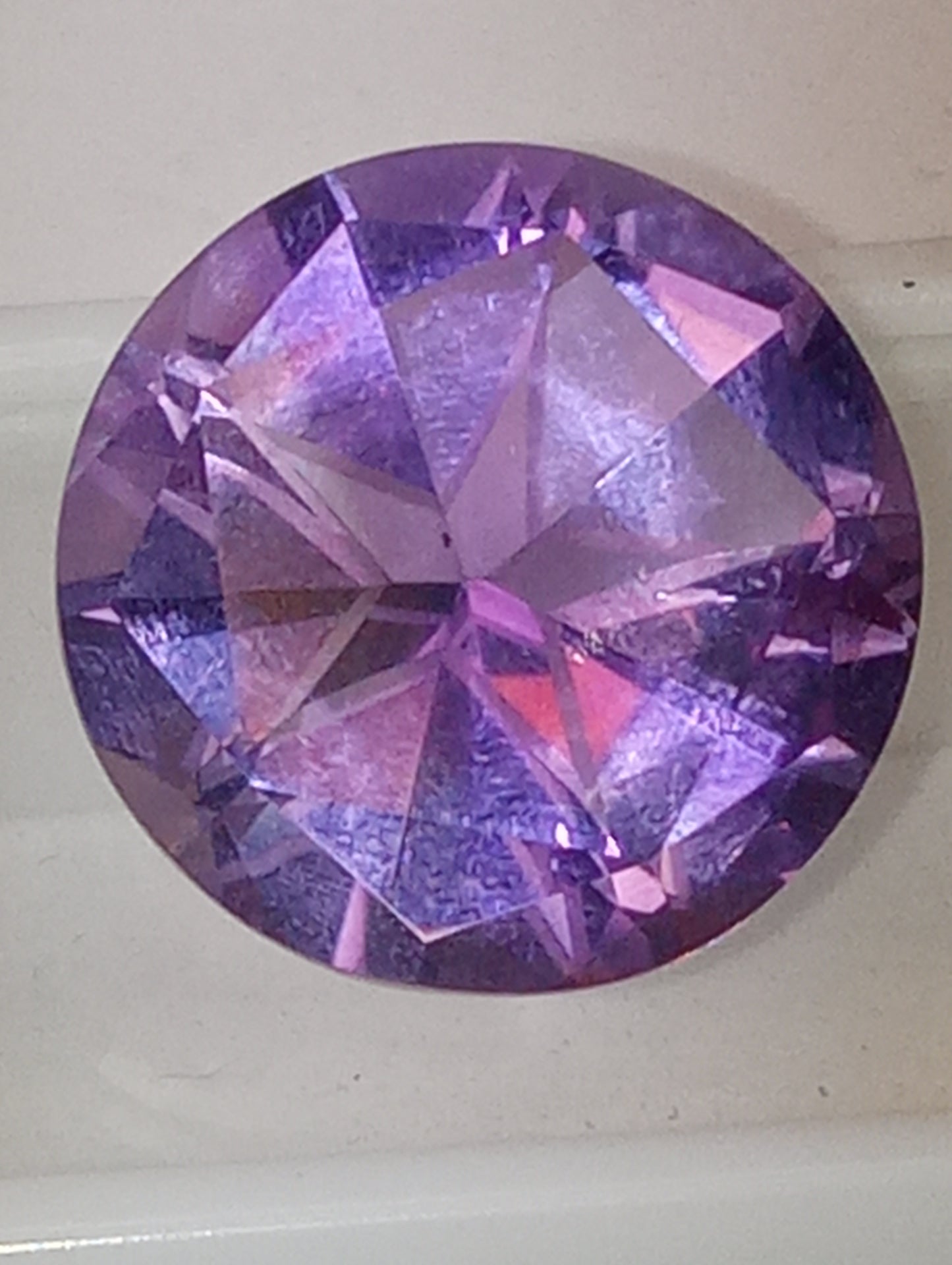 amethyst gemstone Texas star cut round , 32.29ct