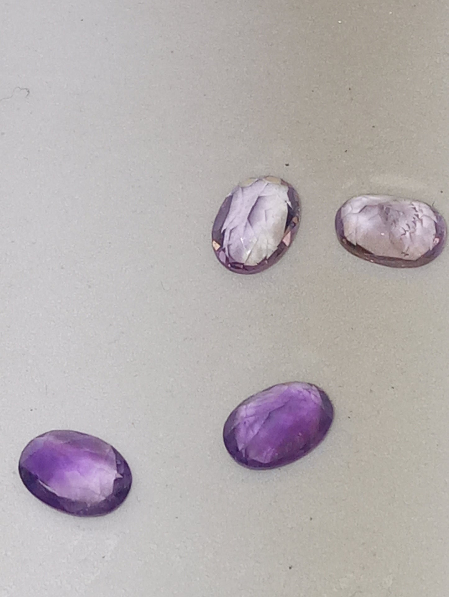 amethyst gemstones 7mmx5mm ovals 4 stones