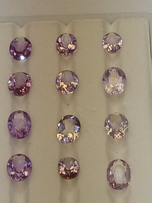 amethyst gemstones oval shape , 9mmx7mm, 12 stones