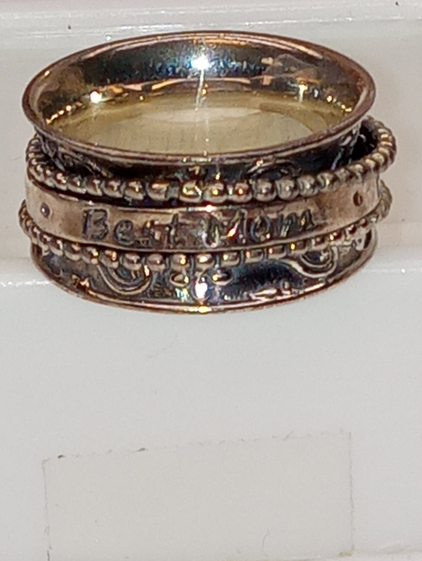 ring sterling silver spinner anxiety "BEST MOM"
