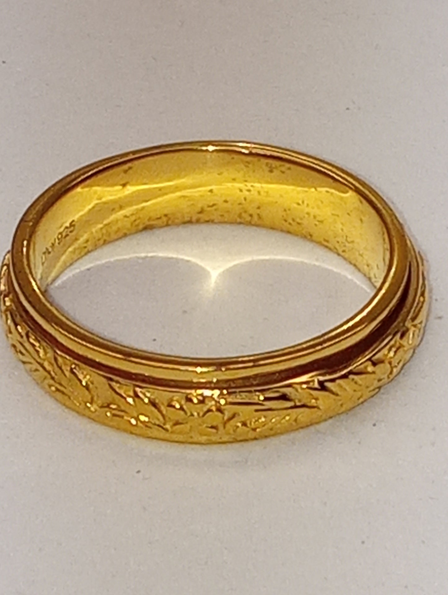 ring spinner floral in vermeil yellow gold over sterling silver