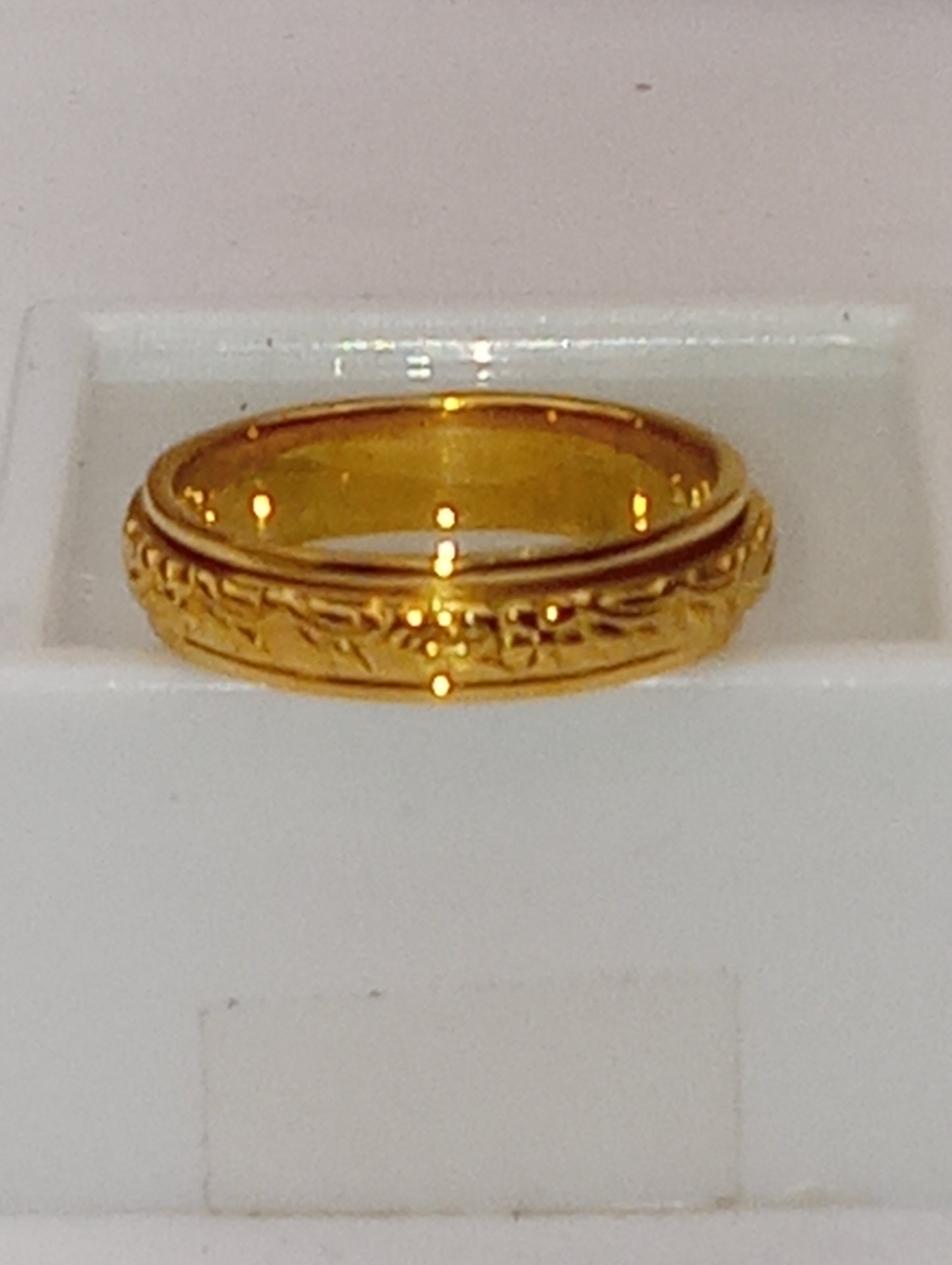 ring spinner floral in vermeil yellow gold over sterling silver