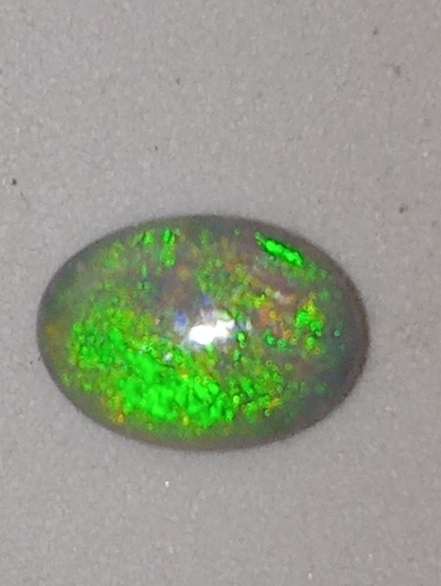 opal gemstone Mintabie gray based, .46ct oval