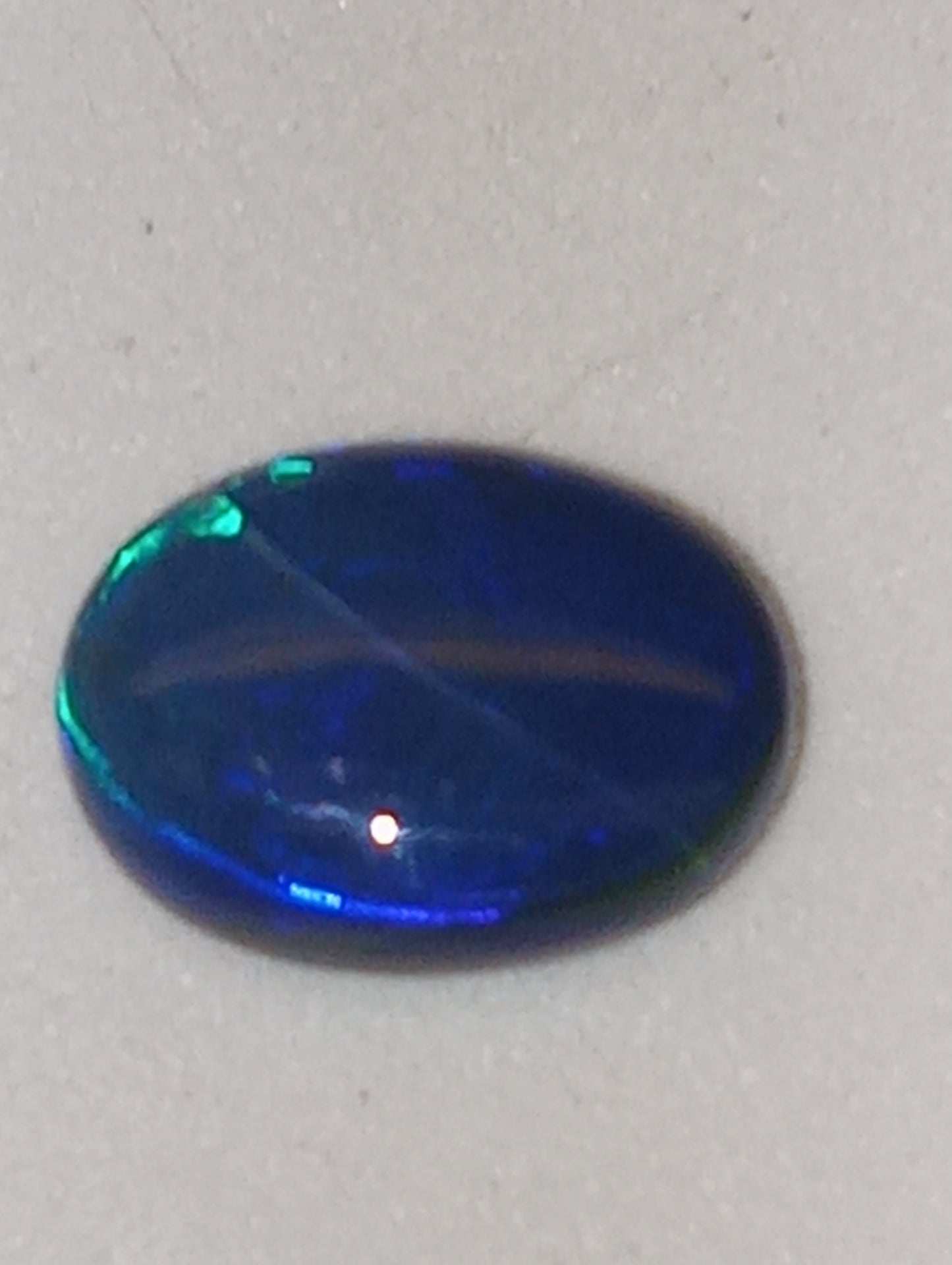 opal gemstone, Lightning Ridge black 10mmx7mm oval, 1.35ct crazed