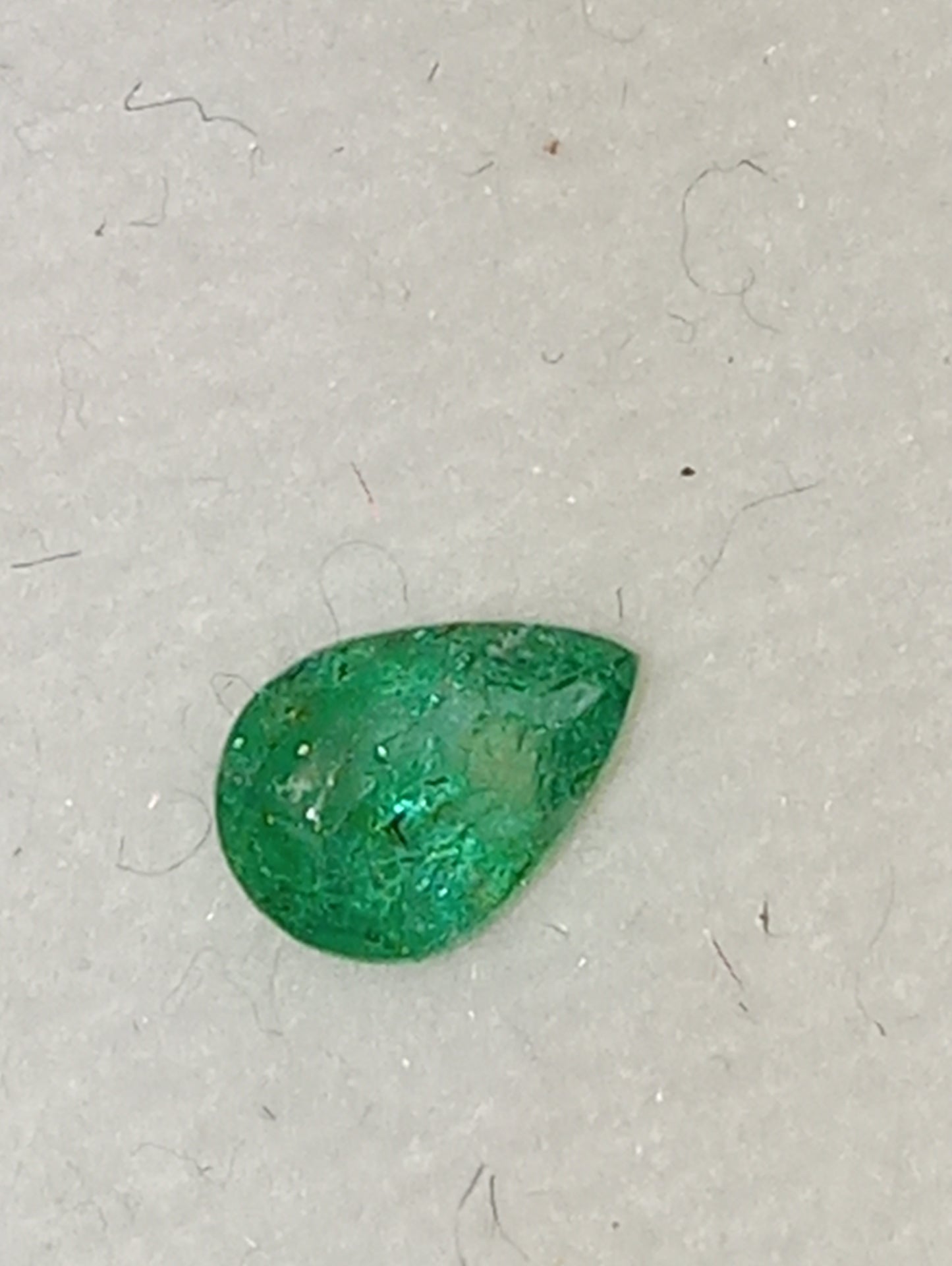 emerald gemstone African pear shape, 5mmx3.5mm, .25ct