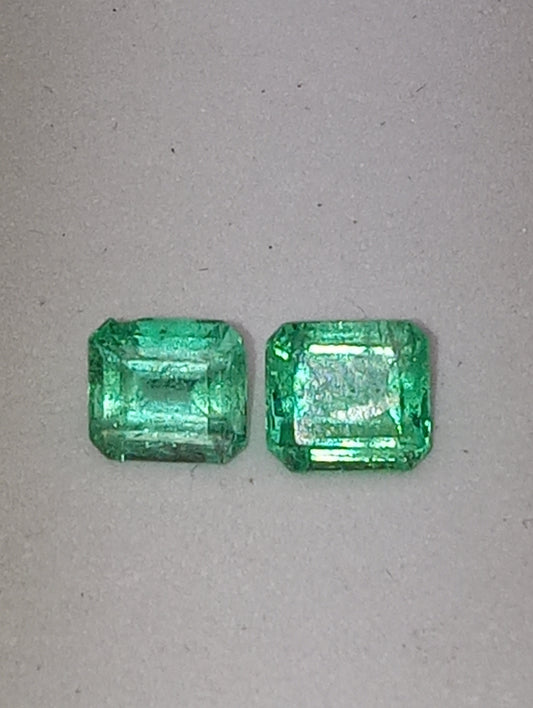emerald gemstones African emerald cuts, 5mm, 2 stones, 1.09ctw