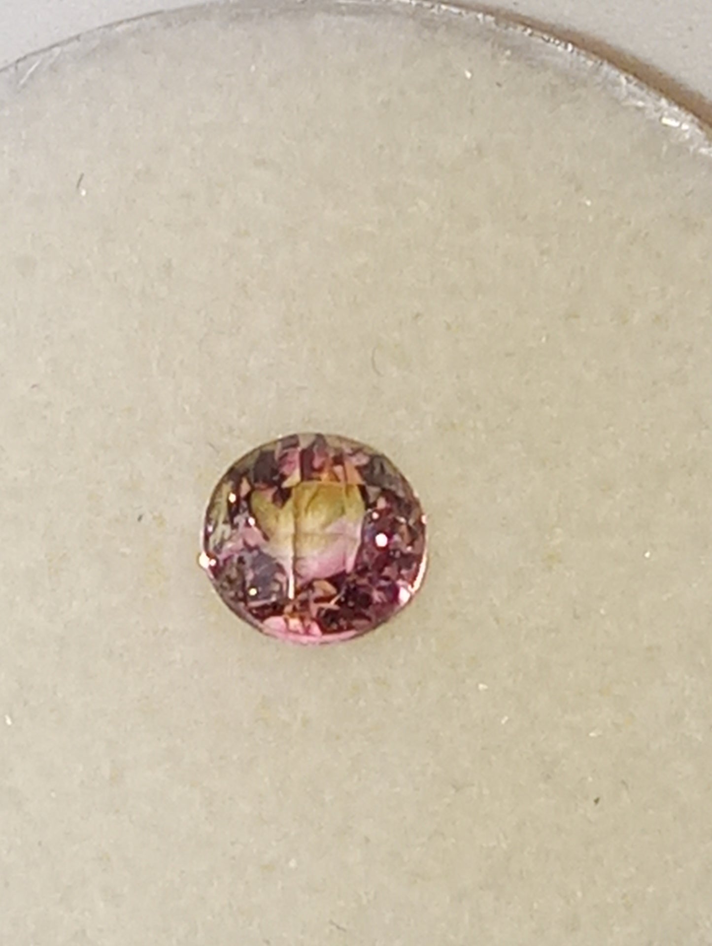 tourmaline gemstone bi-colored , 5mm round cut