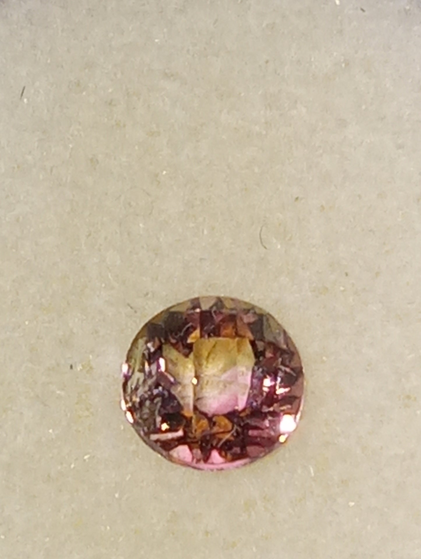 tourmaline gemstone bi-colored , 5mm round cut