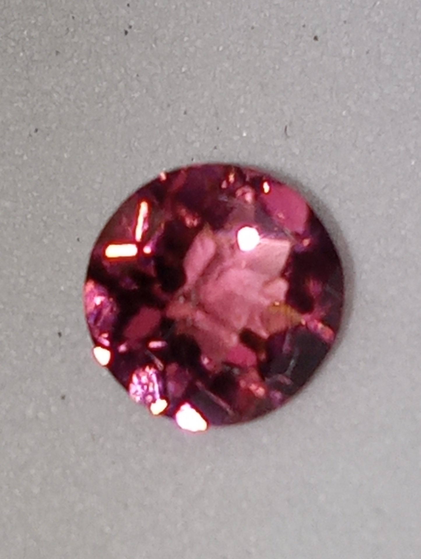 tourmaline gemstone pink 6mm round cut,  checkerboard cut