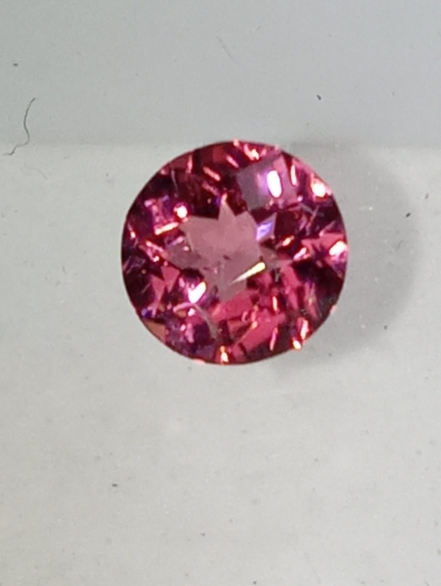 tourmaline gemstone pink 6mm round cut,  checkerboard cut