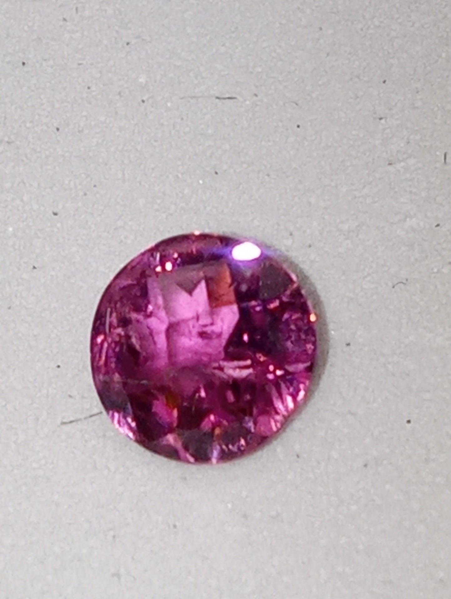tourmaline gemstone pink , 6mm round cut, .65ct