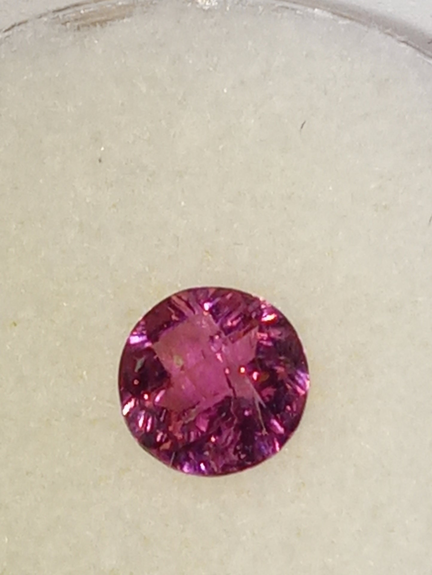 tourmaline gemstone pink , 6mm round cut, .65ct
