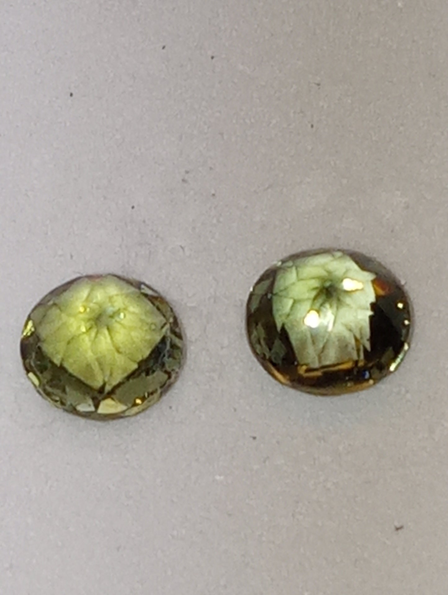 tourmaline gemstones green, checkerboard cut, round cut, 6mm, 2stones