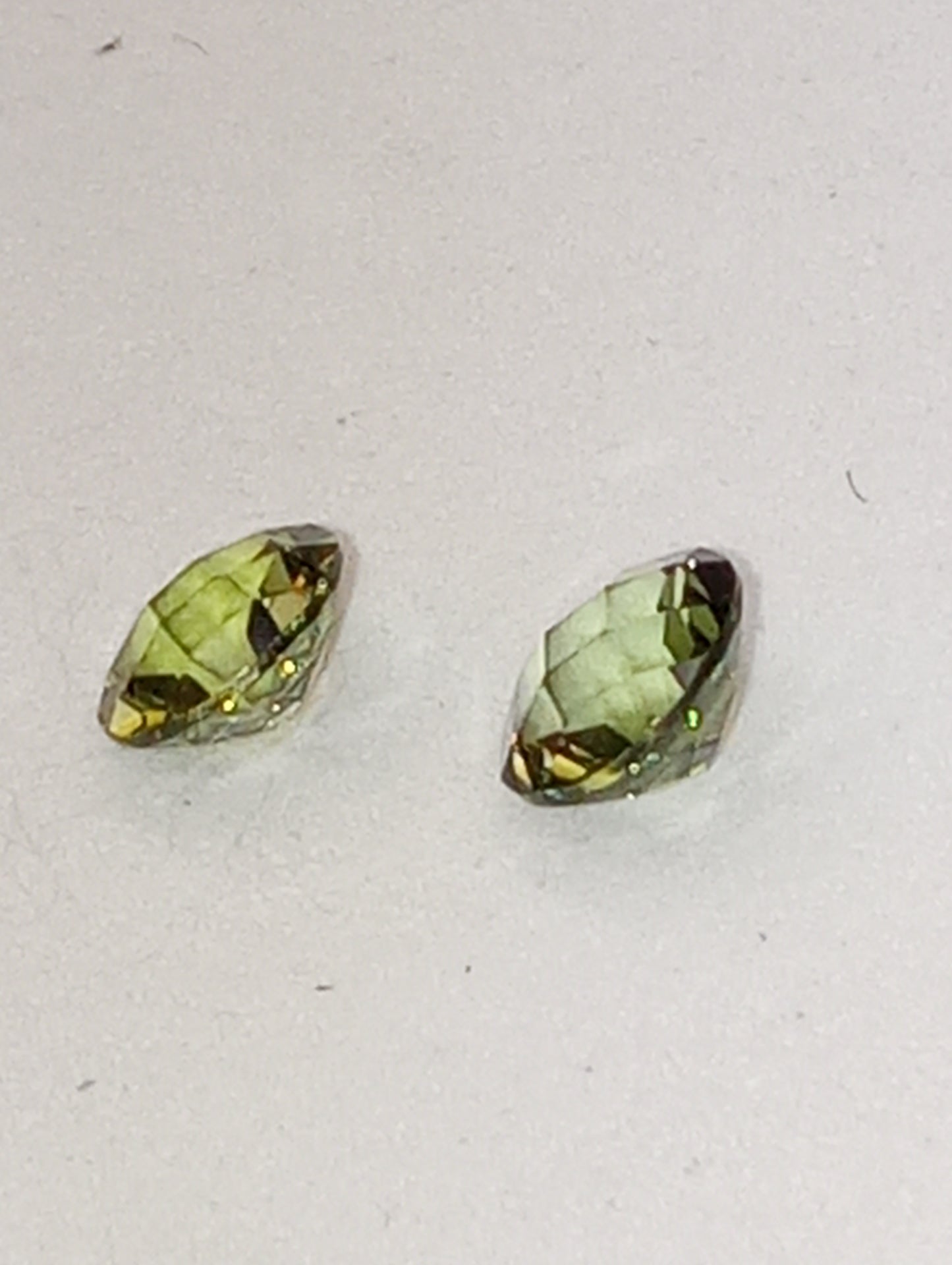 tourmaline gemstones green, checkerboard cut, round cut, 6mm, 2stones