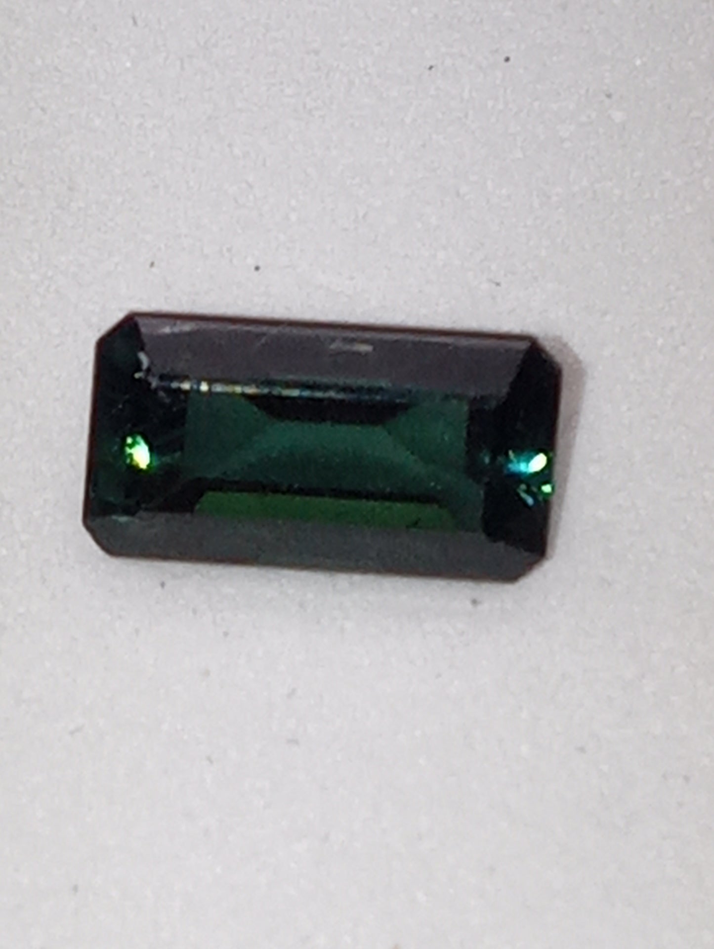 tourmaline gemstone blue green emerald cut, 8mmx4.5mm, 1.33ct