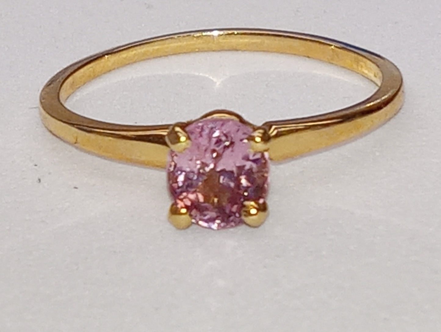 ring spinel Burma pink 14k yellow gold