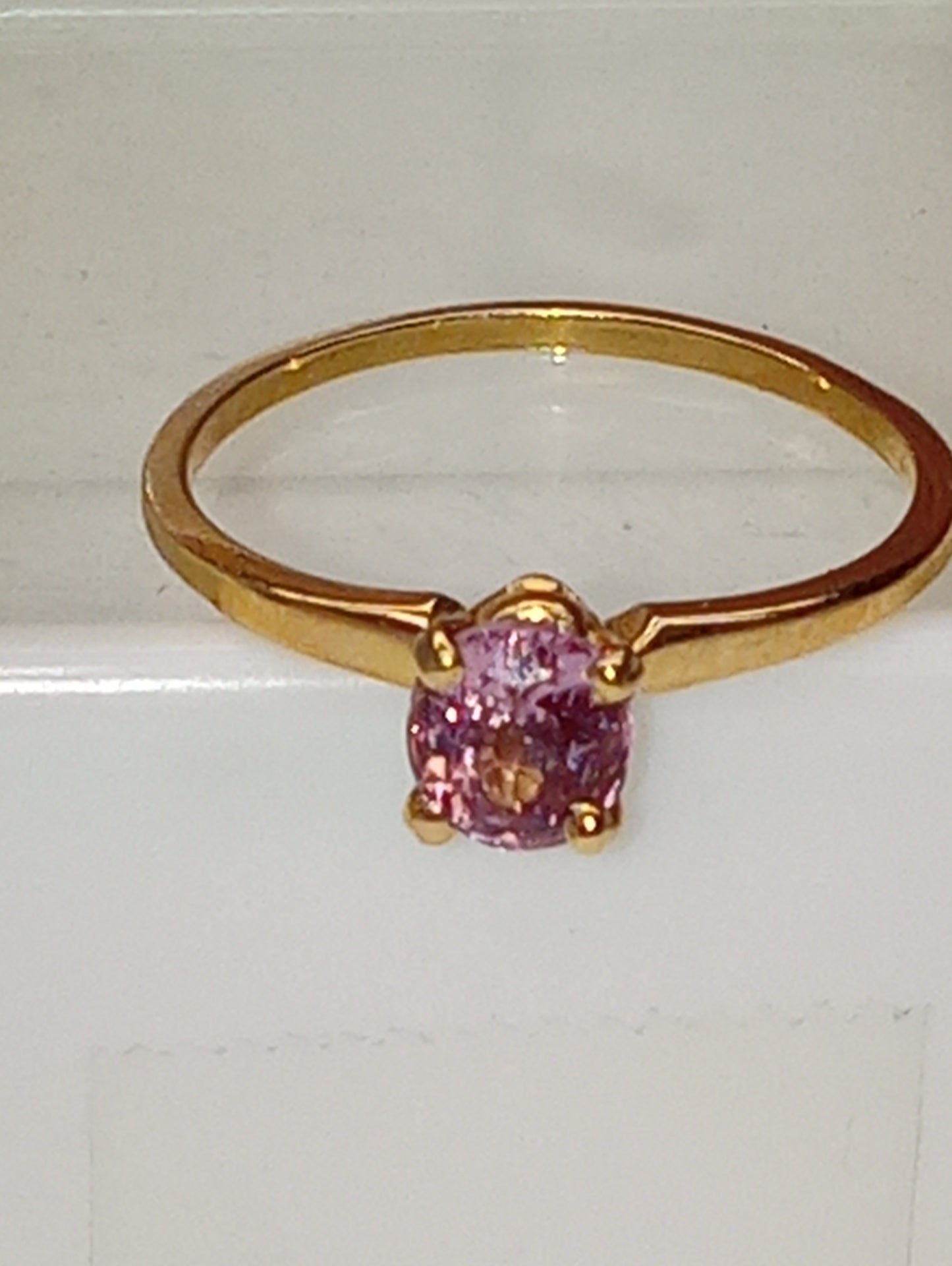 ring spinel Burma pink 14k yellow gold