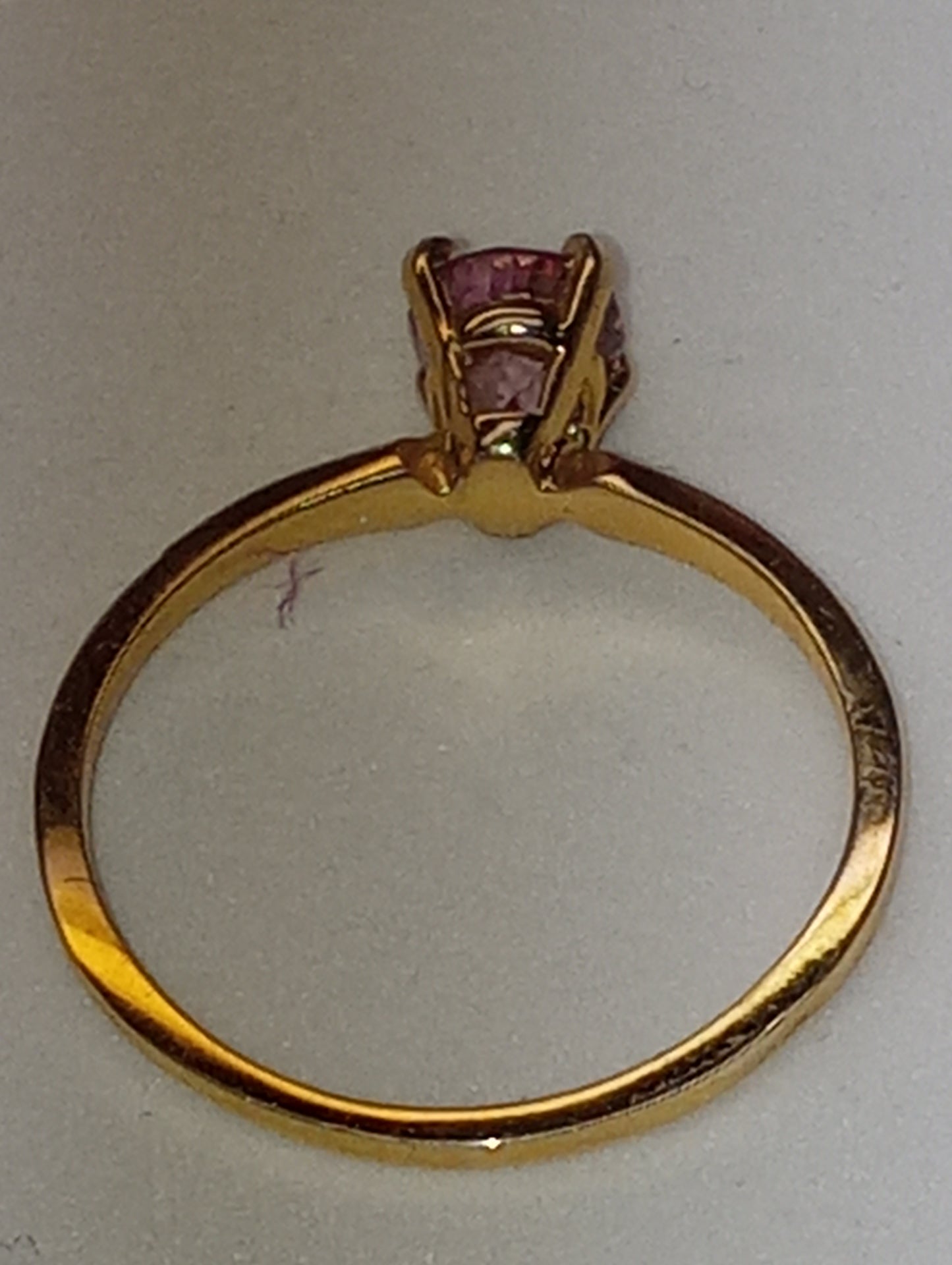 ring spinel Burma pink 14k yellow gold