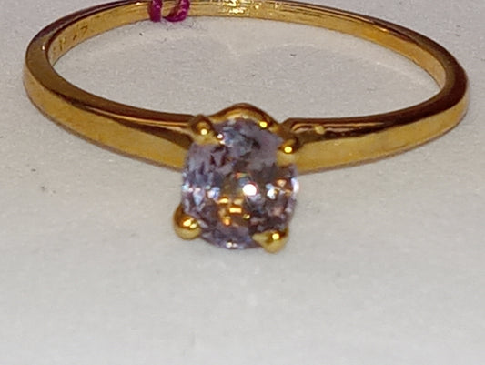 ring Burma lavender spinel 14k yellow gold