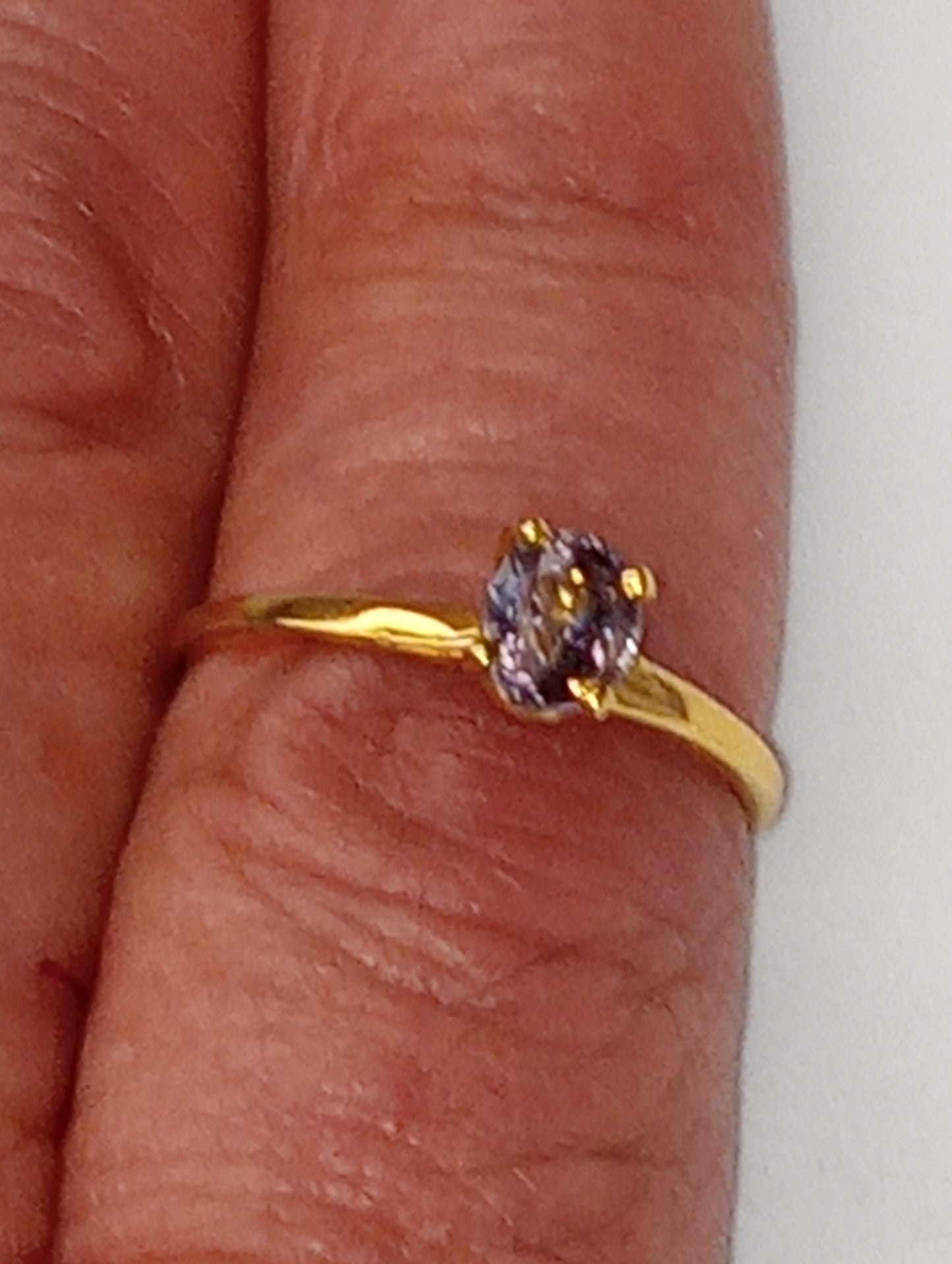 ring Burma lavender spinel 14k yellow gold