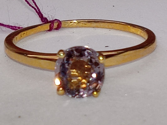 ring Burma spinel lavender 14k yellow gold
