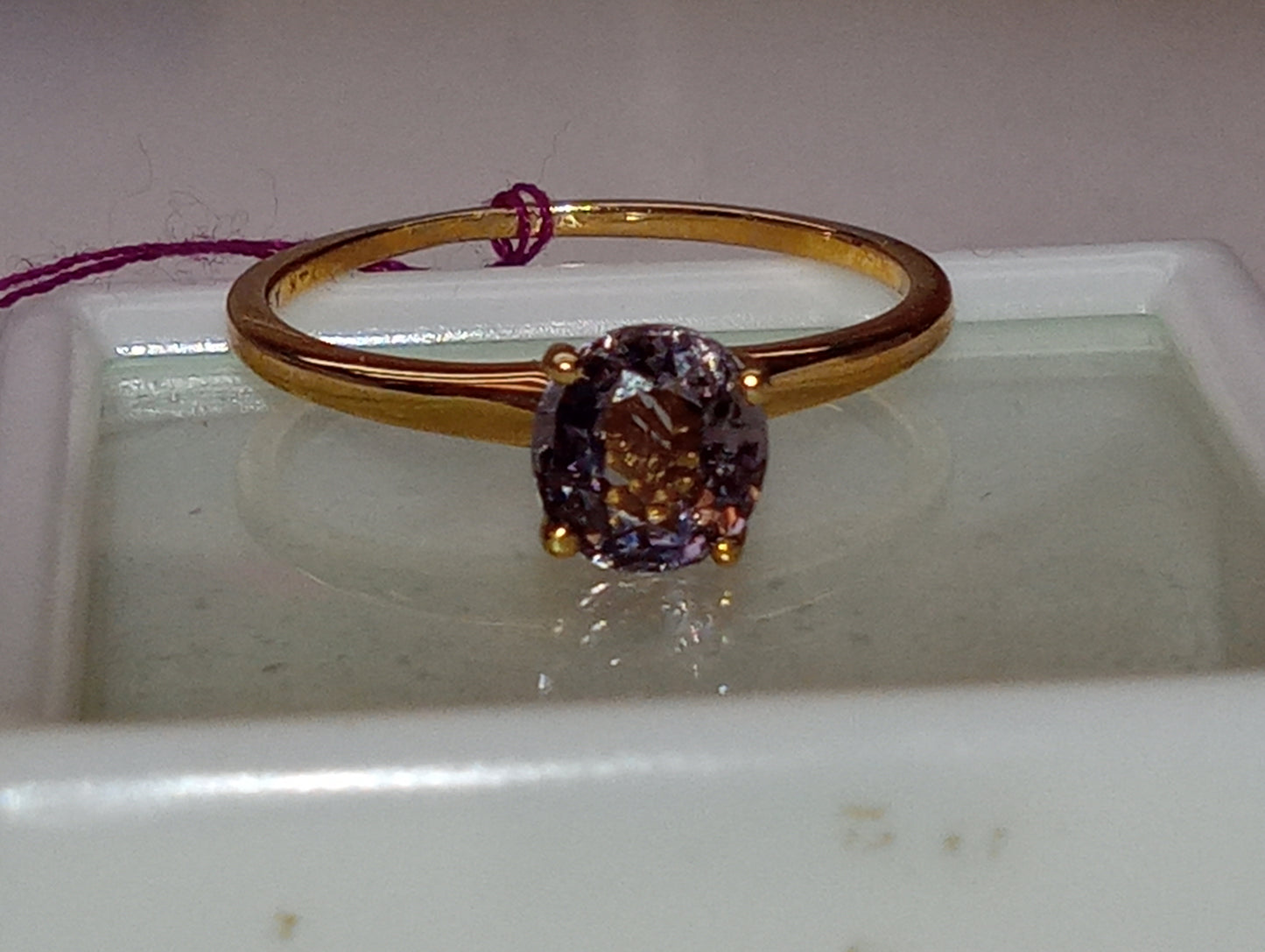 ring Burma spinel lavender 14k yellow gold