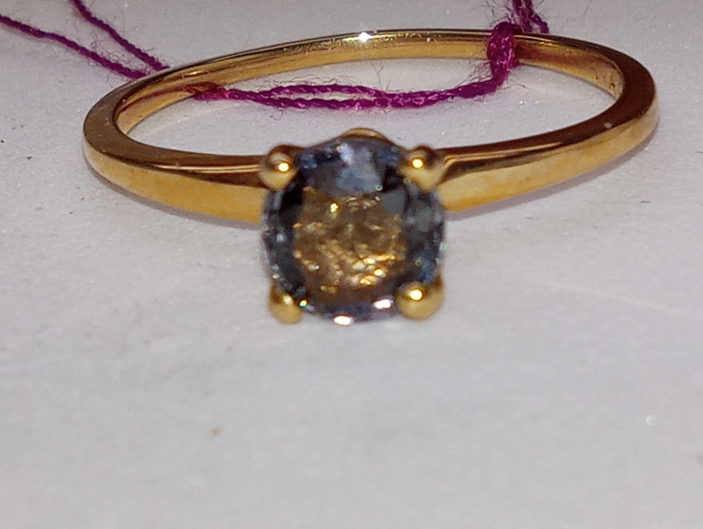 ring Burma blue spinel oval in 14k yellow gold