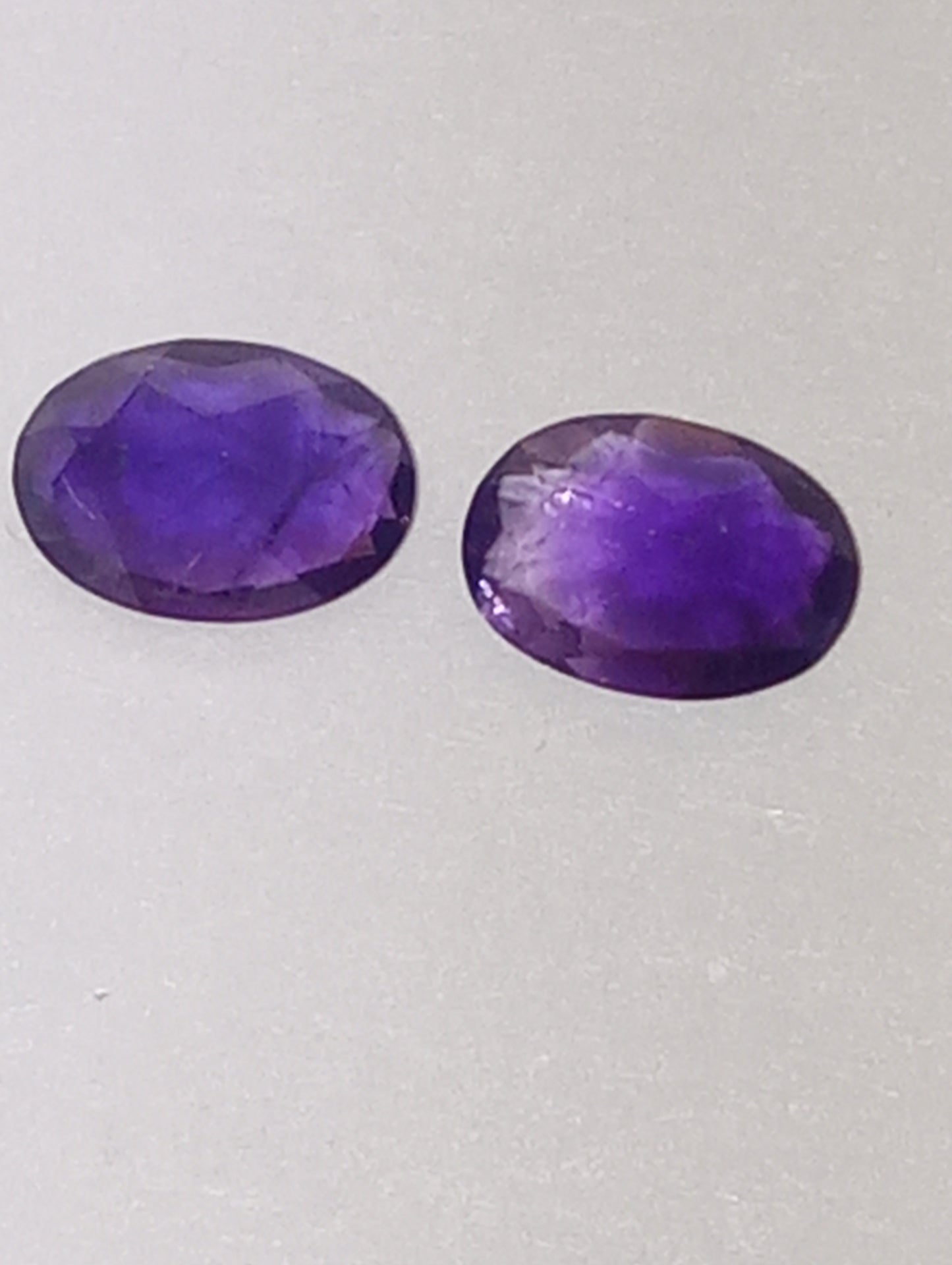 amethyst gemstone dark 7mmx5mm ovals 2 stones, 1.23ctw