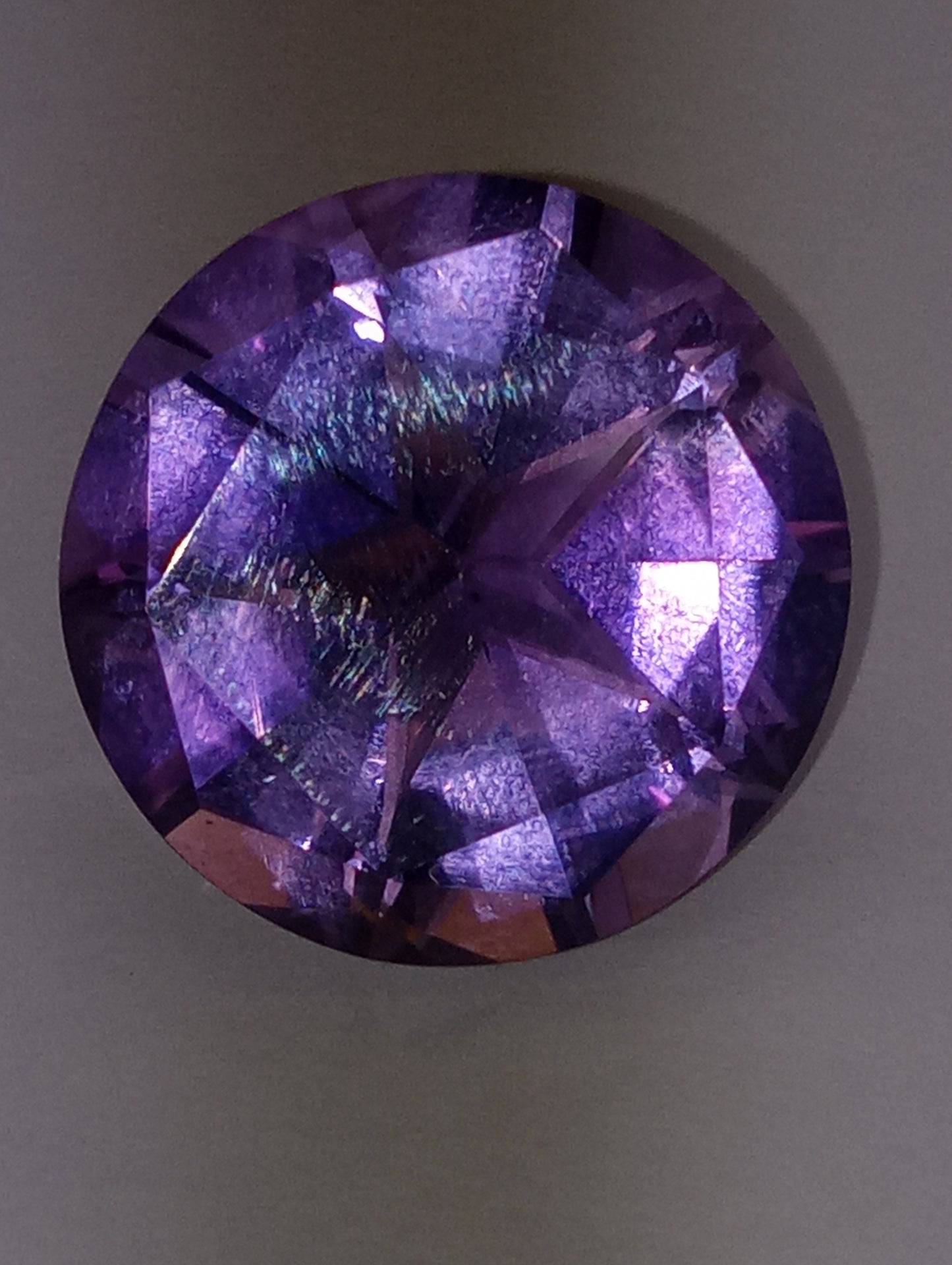 amethyst gemstone Texas star cut round , 32.29ct