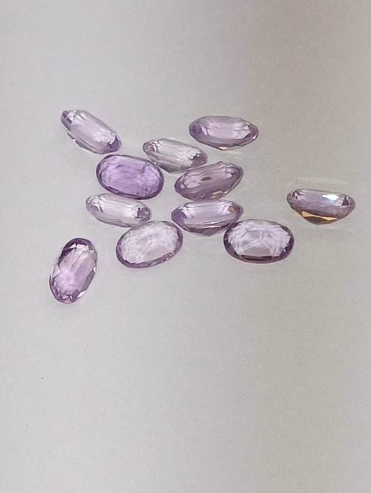 amethyst gemstones light 6mmx4mm oval shape, 12 stones