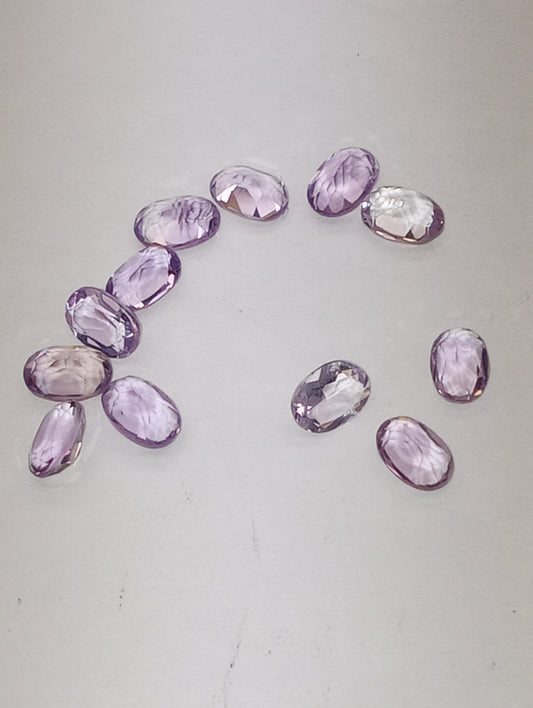 amethyst gemstones 6mmx4mm light ovals 12 stones