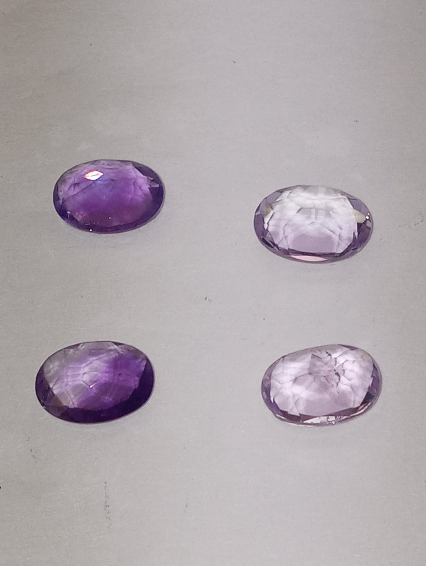 amethyst gemstones 7mmx5mm ovals 4 stones