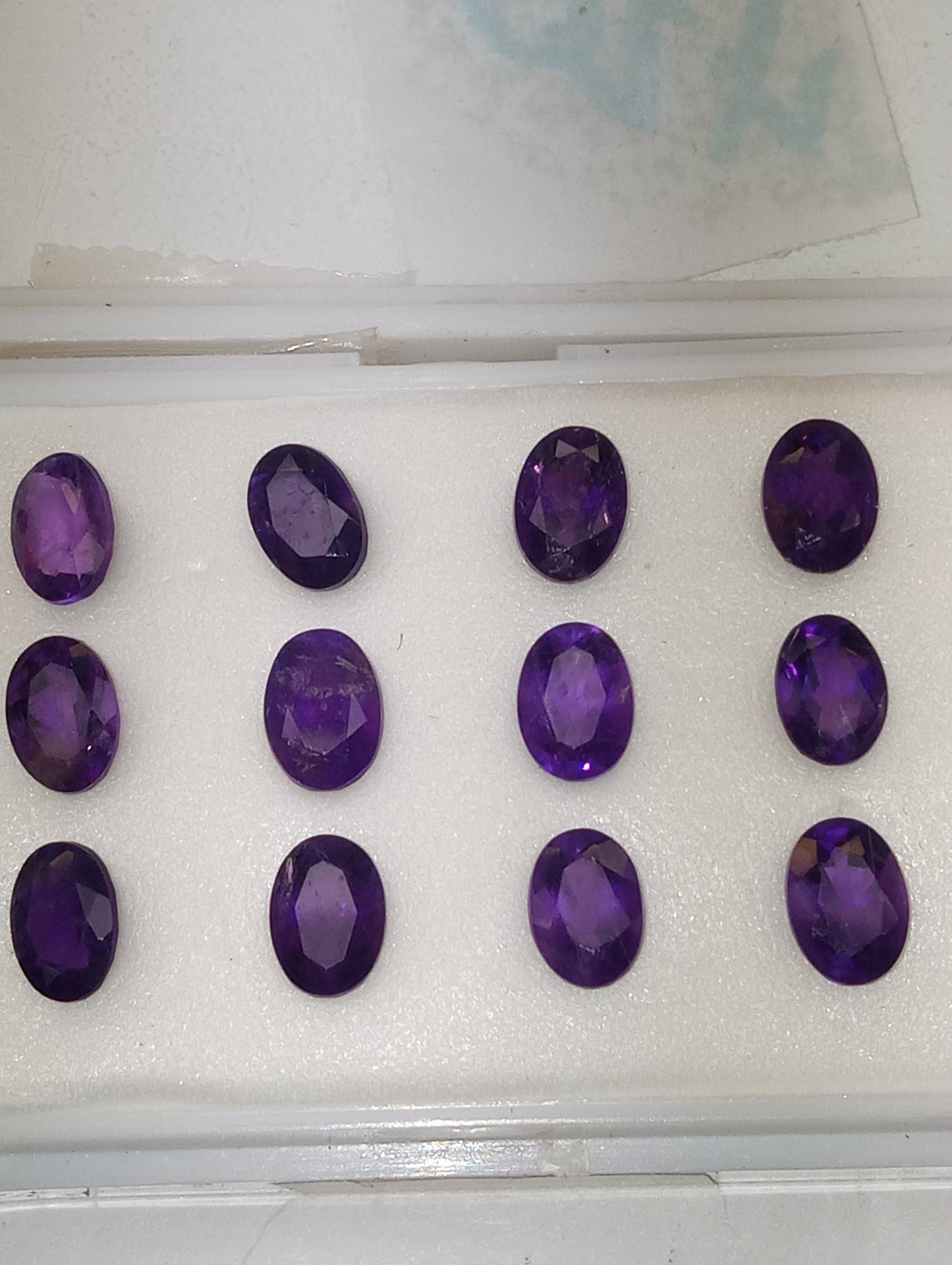 amethyst gemstones dark 7mmx5mm oval cut, 12 stones