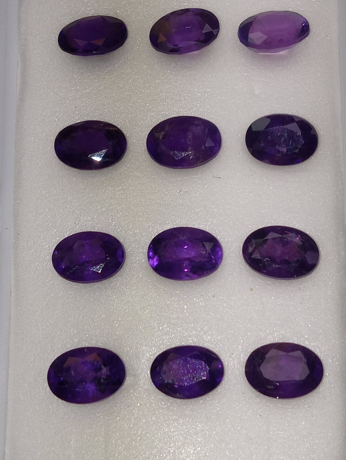 amethyst gemstones dark 7mmx5mm oval cut, 12 stones