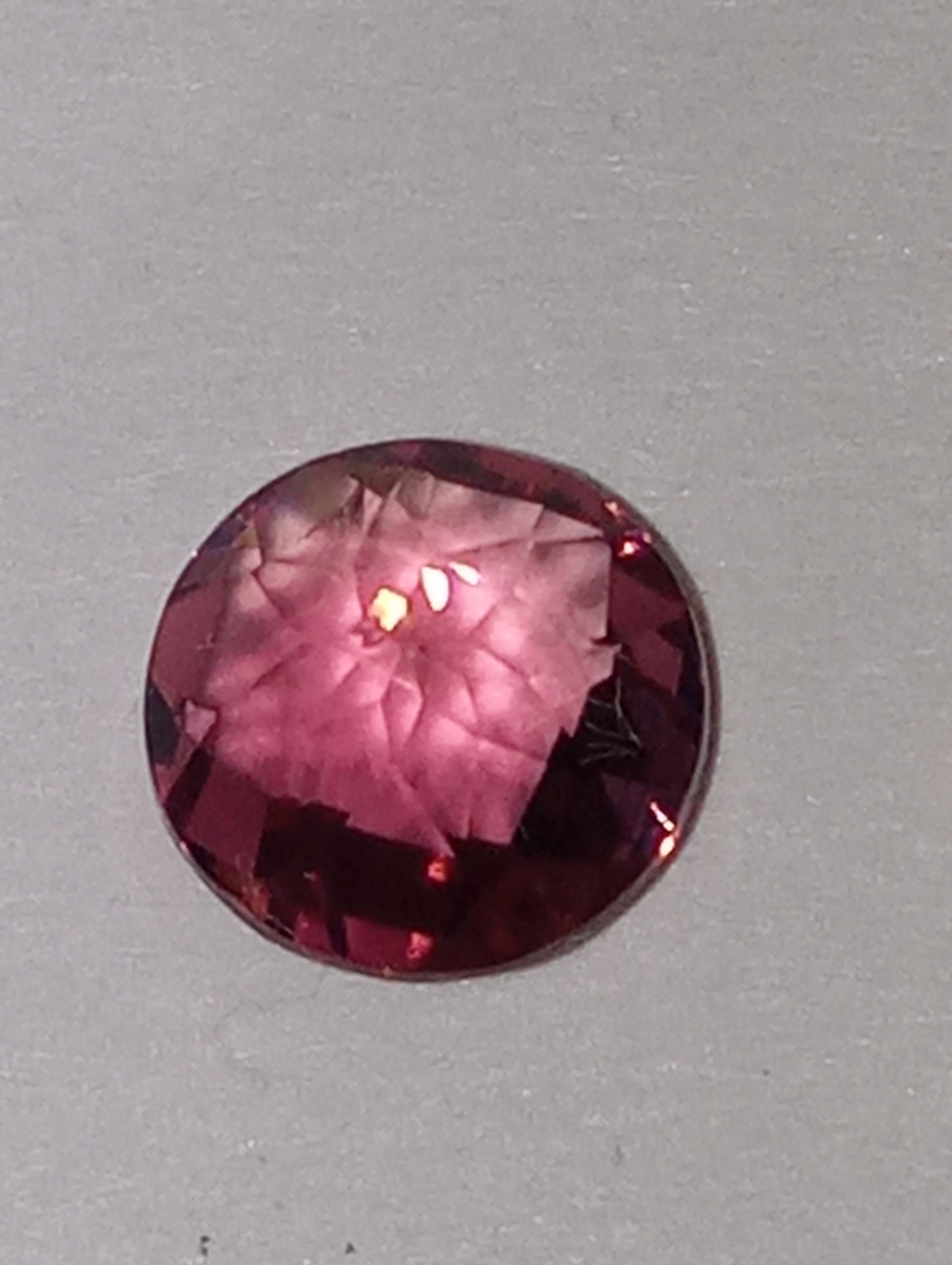 tourmaline gemstone pink 6mm round cut,  checkerboard cut