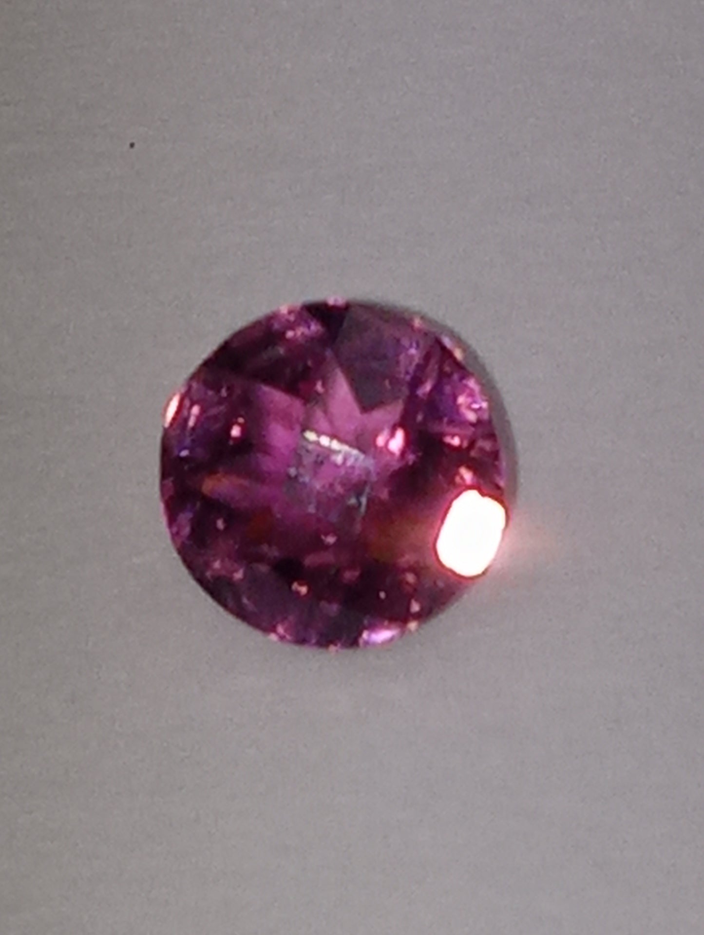 tourmaline gemstone pink , 6mm round cut, .65ct