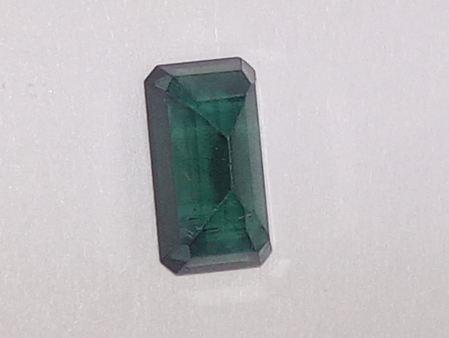 tourmaline gemstone blue green emerald cut, 8mmx4.5mm, 1.33ct