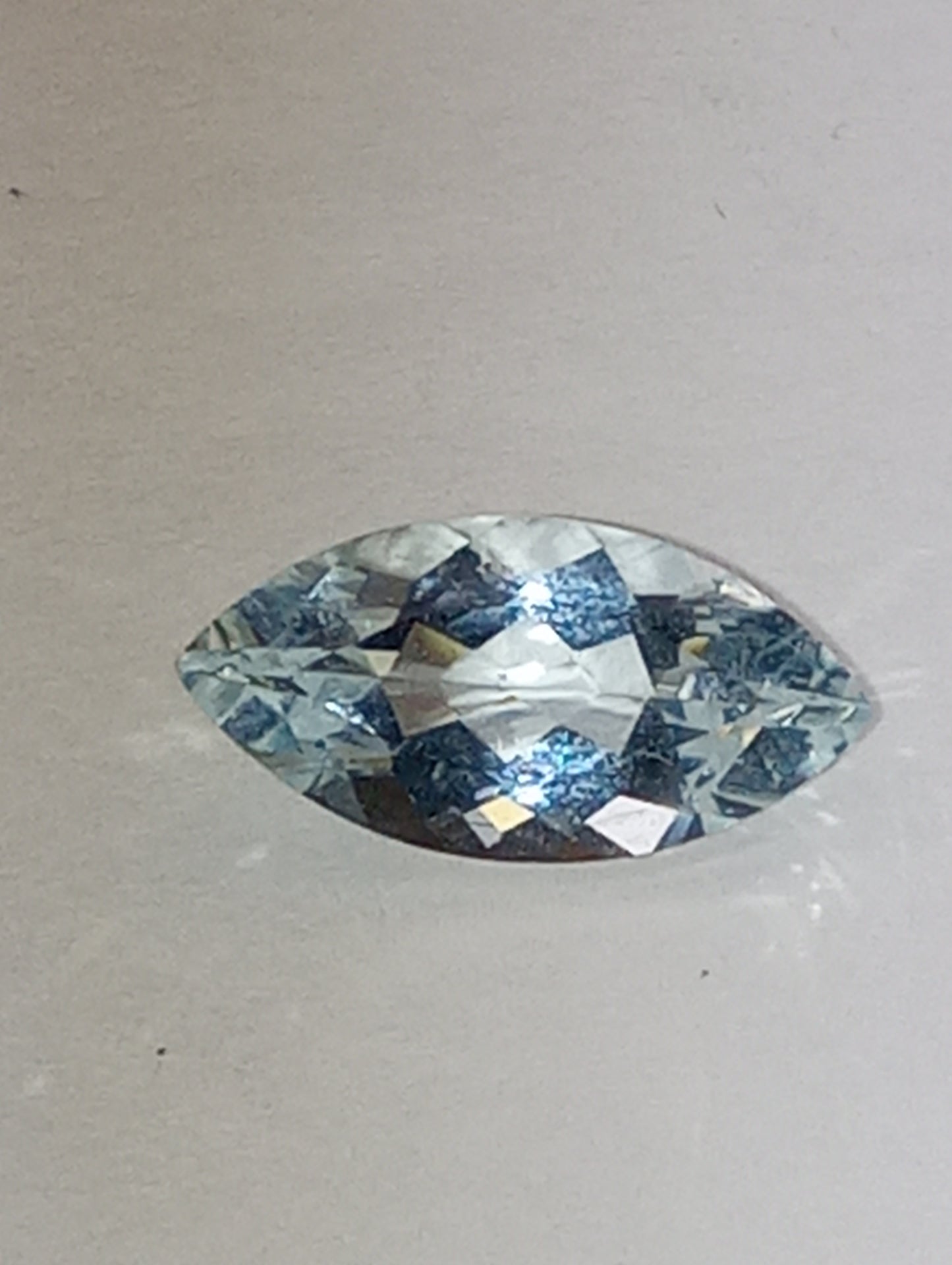 aquamarine gemstone, light blue, 12mmx6mm marquise cut, 1.52ct