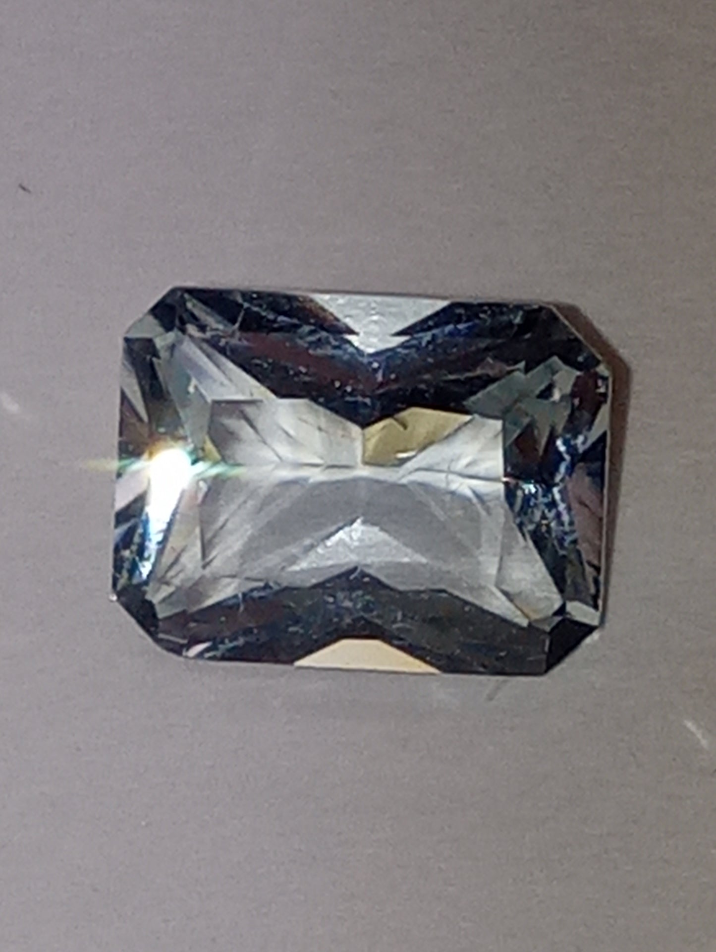 aquamarine  gemstone light blue 9mmx7mm emerald cut