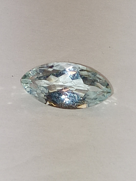 aquamarine gemstone light blue, 12mmx6mm marquise cut, 1.86ct